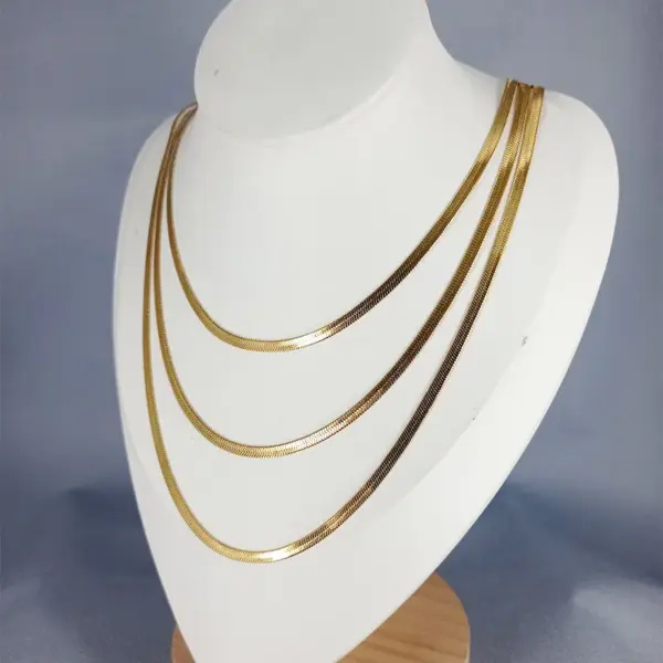 Wholesale Simple Style Geometric Titanium Steel Plating Layered Necklaces