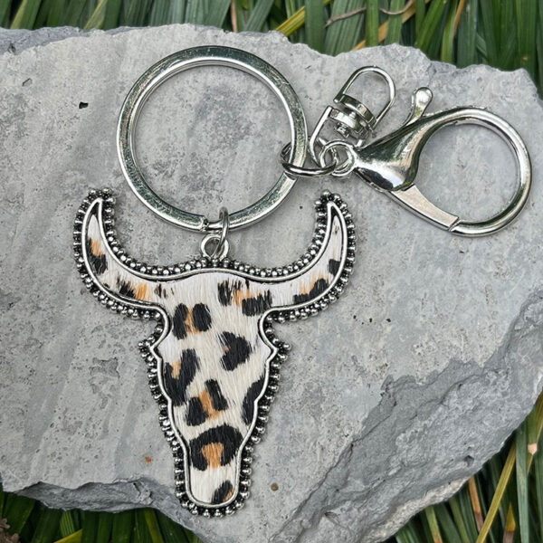 Wholesale Keychain Vintage Genuine Leather Milk-print Western Style Bag
