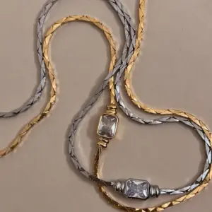 Wholesale 201 Stainless Steel 304 Stainless Steel Glass Gold Plated Elegant Streetwear Plating Inlay Geometric Zircon Bracelets Necklace