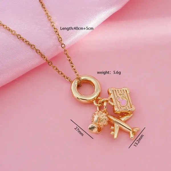 Wholesale 304 Stainless Steel Copper Leaves Perfume Bottle Pendant Necklace