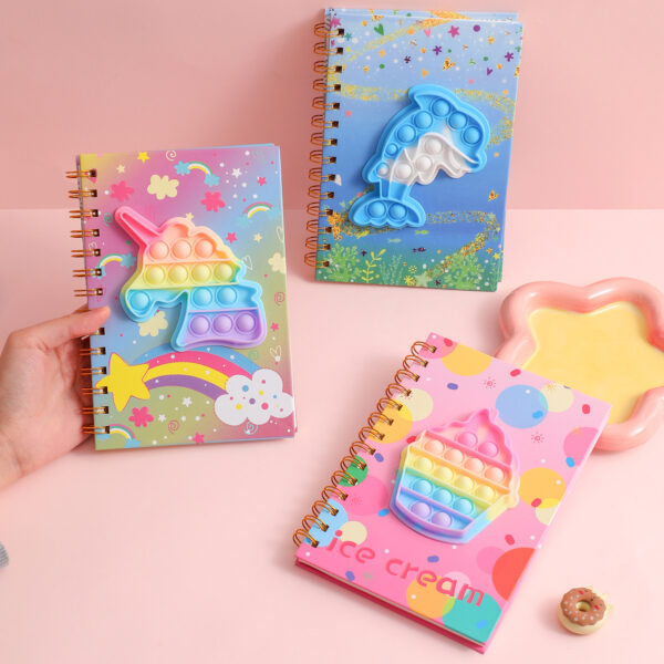 Wholesale Silicone bubble decompression notebook unicorn coil handbook