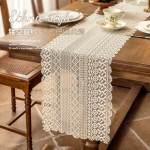 Wholesale Fine mesh hollow lace table runner decoration