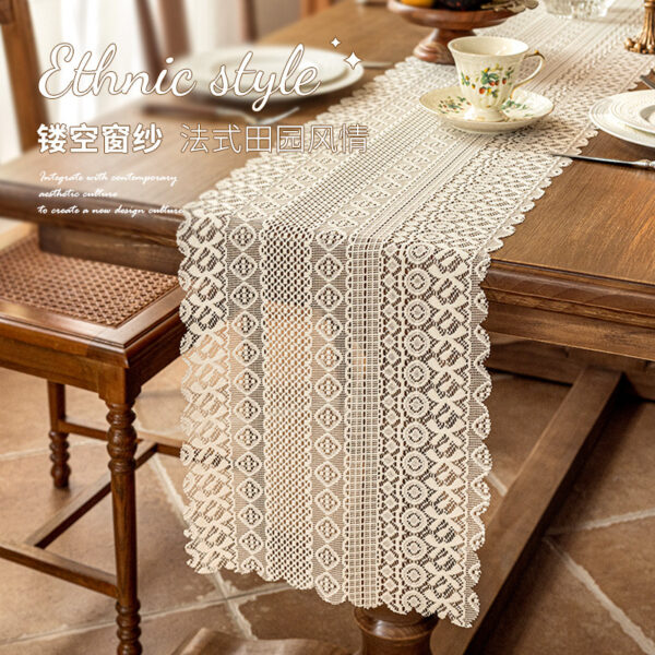 Wholesale Fine mesh hollow lace table runner decoration