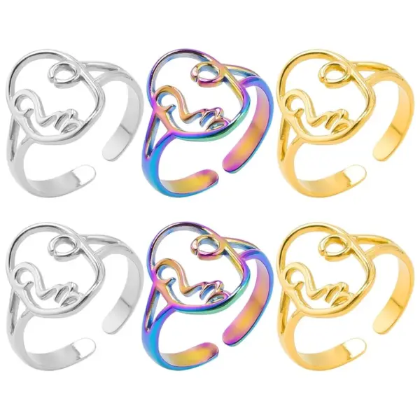 oly-7b04a1089d4f58468fcf3d941163f046 Wholesale PVD Coated Real Gold Plated 18K Gold Solid Color 304 Stainless Steel Simple Style Waterproof Non Tarnish Rings