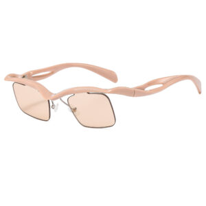 Pink frame champagne slices