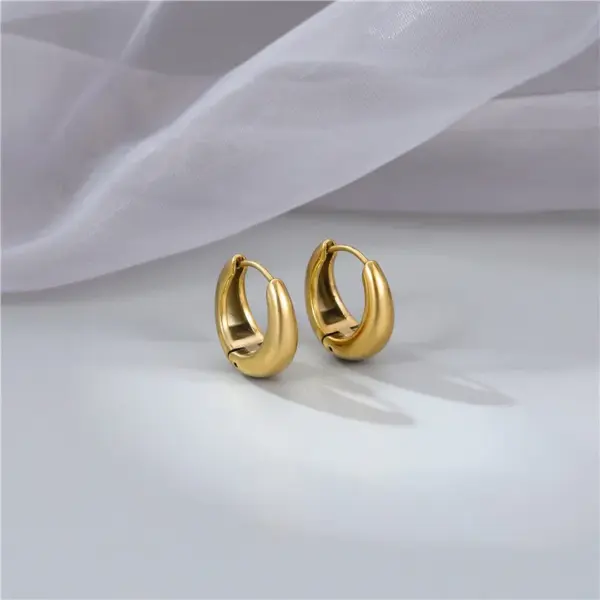 Wholesale PVD Coated 18K Gold Platinum Real Gold Plated Geometric 304 Stainless Steel Vintage Style Simple Style Waterproof Non Tarnish Earrings