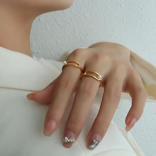 Wholesale PVD Coated Real Gold Plated 18K Gold Geometric 304 Stainless Steel Fashion Waterproof Non Tarnish