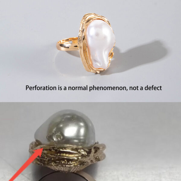 Wholesale European and American Cross-border Baroque Pearl Combination Ring Six-piece Set Retro Metal Lava Flower Ring suit Women