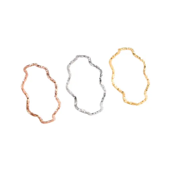 Wholesale Vacuum Plating Real Gold Plated 18K Gold Solid Color 304 Stainless Steel Glam Luxurious Solid Color Waterproof Non Tarnish Rings