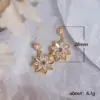Wholesale Korean Copper Micro-set Zircon Crystal Flower Earrings Female