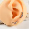 1 Piece Casual Hawaiian Cool Style Arc lishing Plating Inlay 304 Stainless Steel Opal Zircon 18K Gold Plated Ear Studs