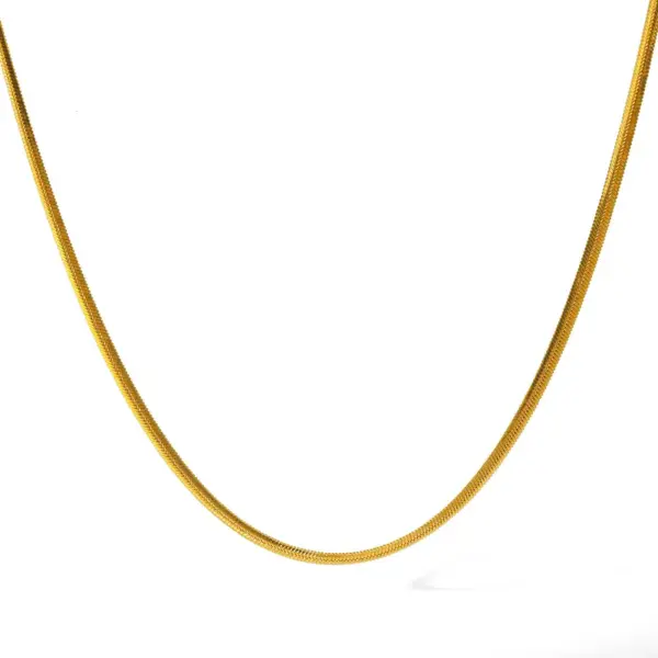 Wholesale Vacuum Electroplating (In Furnace) Plated 18K Real Gold 316 Stainless Steel Lobster Clasp Elegant Minimalist Style Unisex Push Clasp Necklace