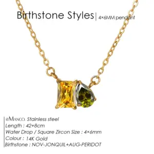 November Light Yellow Square Diamond Green Water Drop