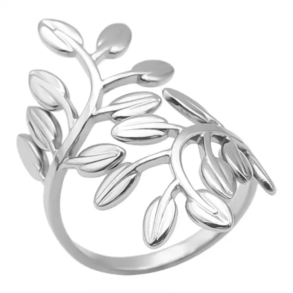 Wholesale PVD Coated Real Gold Plated 18K Gold Leaf 304 Stainless Steel Elegant Simple Style Waterproof Non Tarnish Open Rings