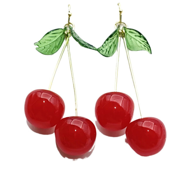 Wholesale Cross-border Hot Selling Japanese and Korean Sweet Cute Fruit Cherry Cherry All-match High Earrings INS Creative Earrings