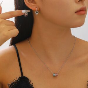 06 White K Earrings + Necklace