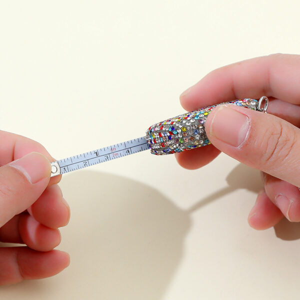 Wholesale Cross-Border Mini Portable 1m Clothes Measuring Ruler Soft Ruler Telescopic Ruler Keychain Small Tape Measure Carry Keychain