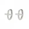 Wholesale Simple Style Cross Copper Earrings Inlay Zircon Copper Earrings