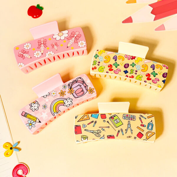 Wholesale Back to School Pencil and Book Print Leather Clip