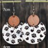 Wholesale Cork Leather Dog Paw Crescent Earrings