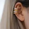Wholesale Ion Plating (IP) Real Gold Plated 18K Gold Lines 304 Stainless Steel Casual Simple Style Waterproof Non Tarnish Ear Cuffs