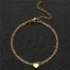 Vacation Heart Shape Stainless Steel Women's Anklet