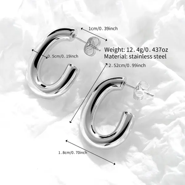 PVD Coated 18K Gold Plated Solid Color Stainless Steel Simple Style Classic Style Ear Studs