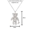 Full Diamond Bear Copper Necklace Micro Inlaid Zircon Cute Bear With Little Bear Pendant Necklace