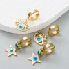 Wholesale Elegant Geometric Plating 304 Stainless Steel No Inlaid 18K Gold Plated Earrings