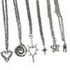 Wholesale 6/1 set alloy pendant necklace suit fashion punk jewelry women's whip fire heart teeth factory direct sale