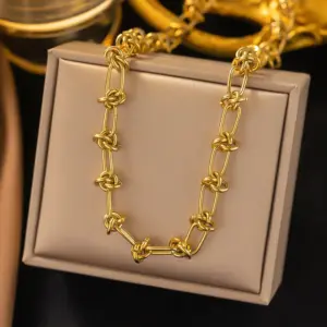 19 [Ah206] Thorn Chain Necklace / Gold