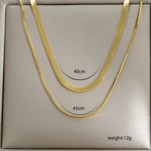 Double Layer Snake Bones Chain / Gold