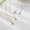 Wholesale PVD Coated 18K Gold Platinum Real Gold Plated Round 304 Stainless Steel Simple Style Waterproof Non Tarnish 304 Stainless Steel Pendant Necklace