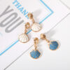 Wholesale Jin Yan European and American color retaining plating retro ocean style fashion commuter shell earrings
