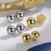 Wholesale Casual Simple Style Round 201 Stainless Steel Gold Plated Ear Studs