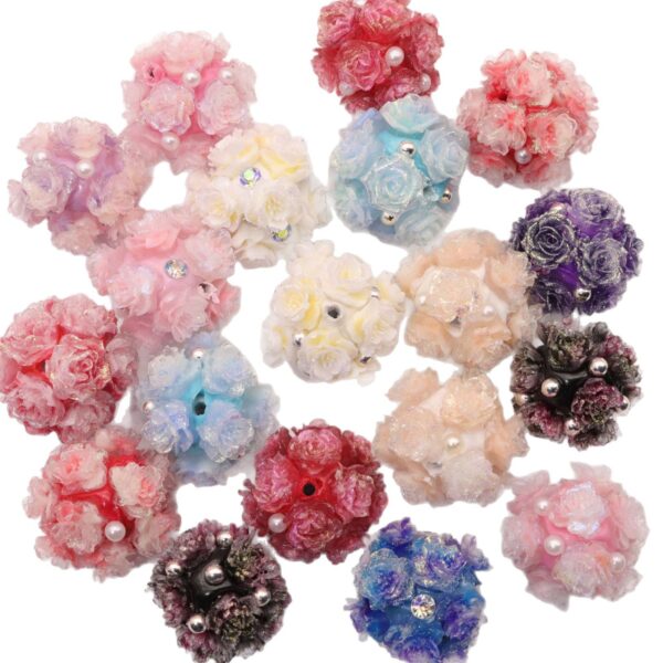 Wholesale cross-border rose ball beads ceramic mud beads heavy industry beaded diamond ball diy mobile phone chain beaded pen accessories