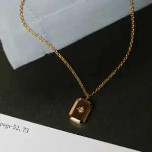 Jyh498 Necklace Gold Square Eight Awn Star