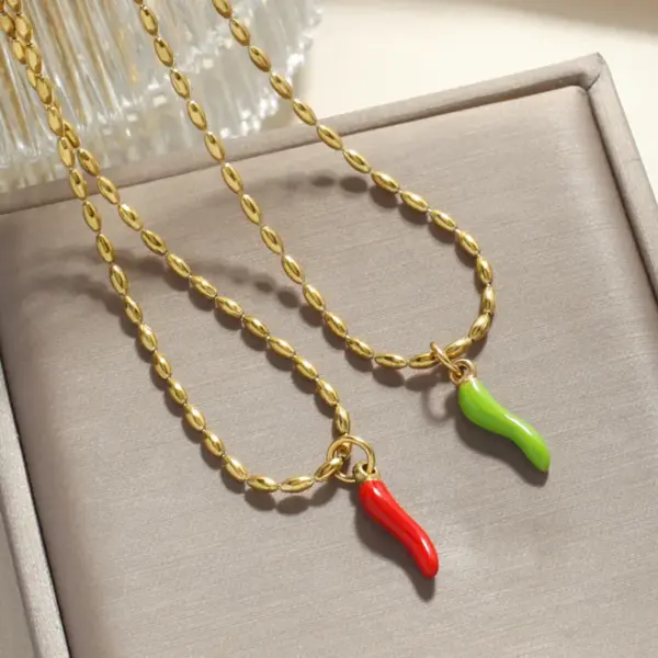 Wholesale Ion Plating (IP) Real Gold Plated Eye Chili Fish 304 Stainless Steel Simple Style Commute Waterproof Non Tarnish Pendant Necklace