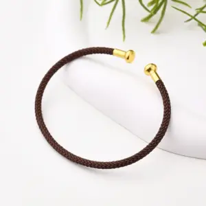 Adjustable Bracelet (Brown) / 3mm (Inner Diameter: 60x45mm) / 1 Strand/Package