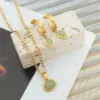 PVD Coated Real Gold Plated 18K Gold Oval 304 Stainless Steel Elegant Waterproof Non Tarnish Earrings Necklace