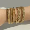 PVD Coated Real Gold Plated Geometric 304 Stainless Steel Casual Simple Style Waterproof Non Tarnish Plating Bracelets