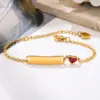 Wholesale PVD Coated Real Gold Plated Star Heart Shape Crown 304 Stainless Steel Simple Style Waterproof Non Tarnish 304 Stainless Steel Bracelets