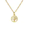 Wholesale PVD Coated Cross Tree Stainless Steel Copper Casual Simple Style Waterproof Non Tarnish Titanium Steel Pendant Necklace