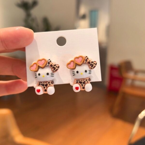 Wholesale Cute leopard print kitten earrings