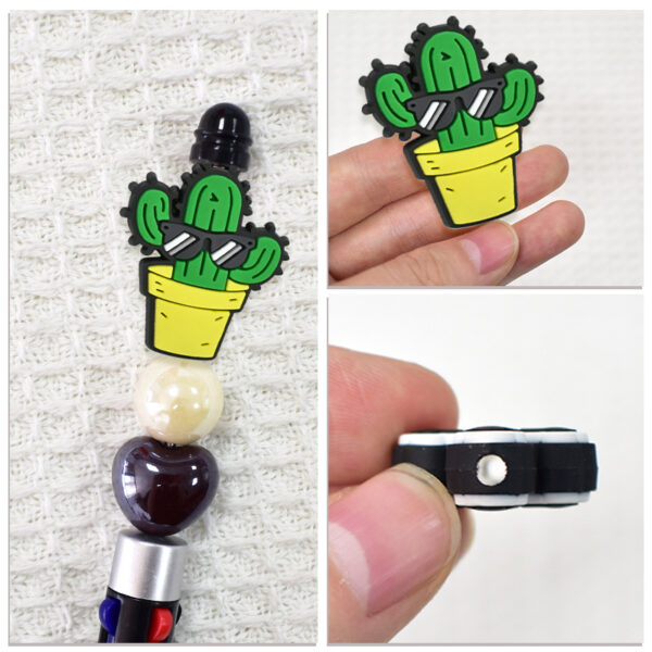 Wholesale Cactus Series Soft Rubber Perforated Double-Sided Thick Patch DIY Detachable Beading