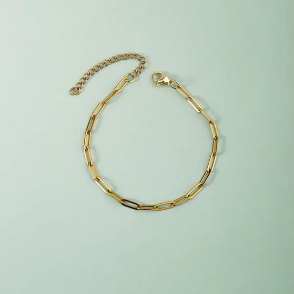 18K Gold Plated Geometric 304 Stainless Steel Simple Style Classic Style Plating 304 Stainless Steel Chain Bracelet