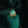 oly-7b9ab78ade8253f4d0502863b3f3216a Wholesale Middle Ancient Vintage High Sense Fashion Personality Elegant Copper Plated Real Gold Ring Vintage Imitation Green Pine Open Ring