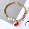 Wholesale Copper Ball Chain Beaded Pearl Cherry Strawberry Chili Bracelets