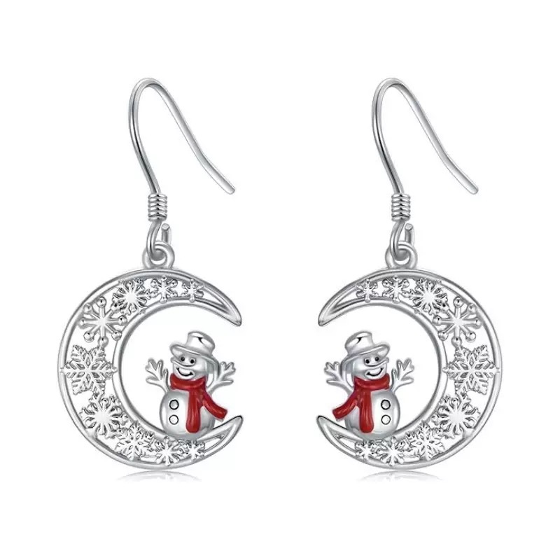 Wholesale Fun and playful snowman earrings for Christmas this winter