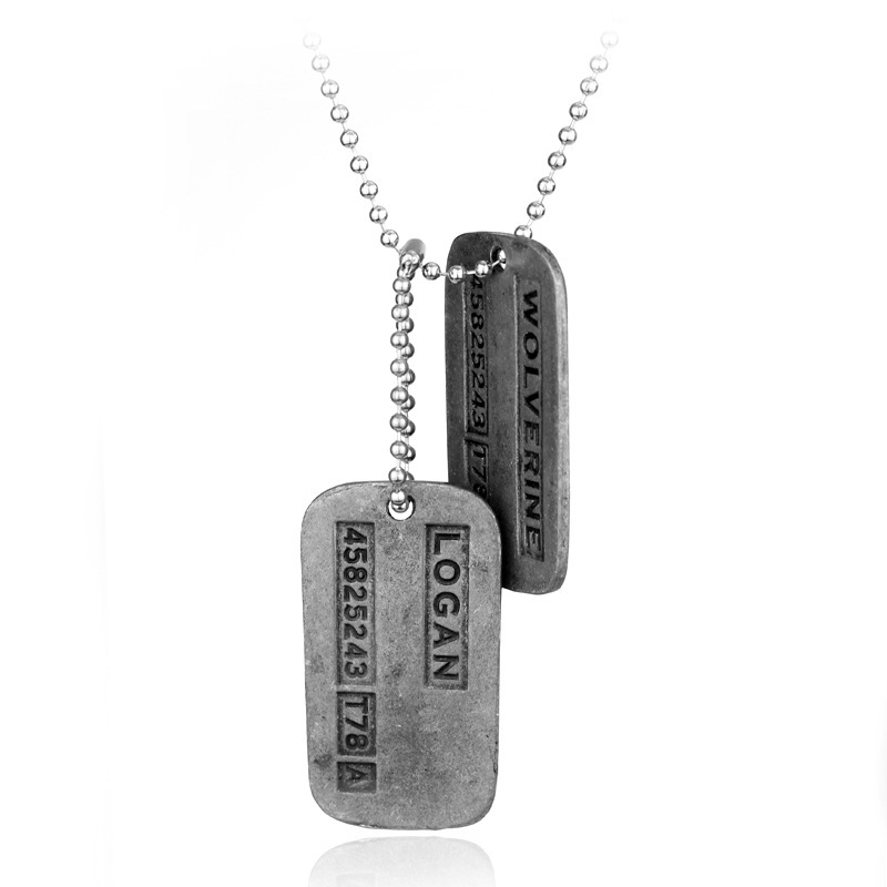 Wholesale St X-Men Woerine Necklace Double Tag Pendant European and American Movie Peripheral Jewelry